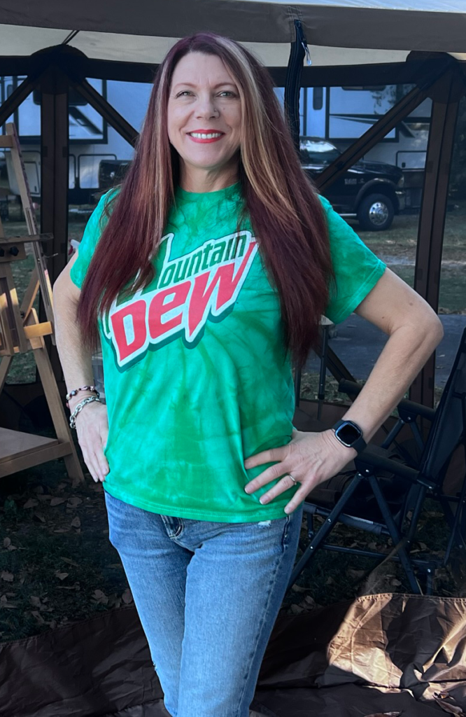 victoria wolf mountain dew shirt and art shack